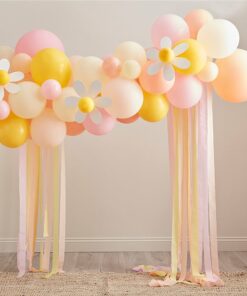 Happy Easter Spring Daisy Balloon Arch