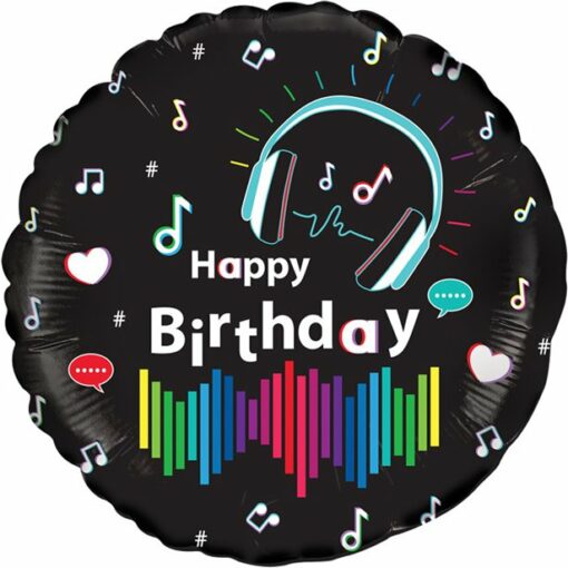 Music Happy Birthday Foil Balloon