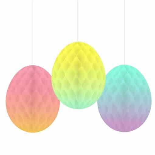 Ombre Hanging Honeycomb Egg Decorations