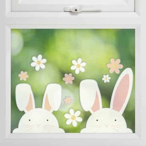 Peeking Bunny Window Stickers