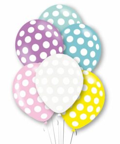 Polka Dot Print Assorted Latex Balloons