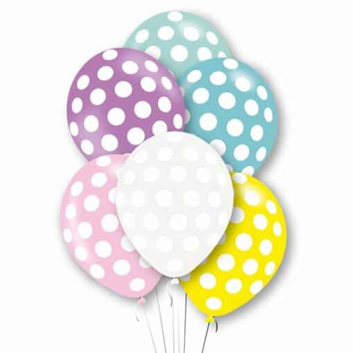 Polka Dot Print Assorted Latex Balloons