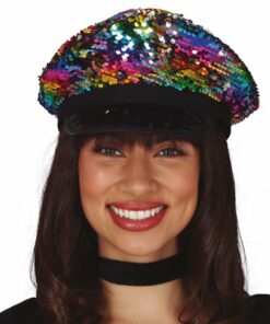 Rainbow Sequin Peak Hat