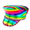 Rainbow Studded Biker Hat