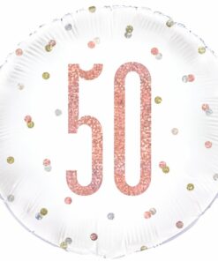 Rose Gold Glitz Number 50th Birthday Balloon