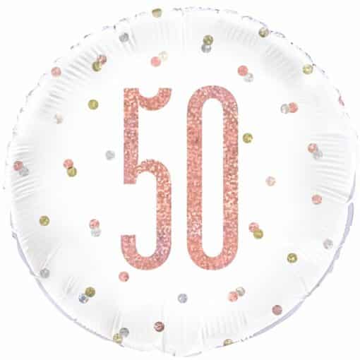 Rose Gold Glitz Number 50th Birthday Balloon