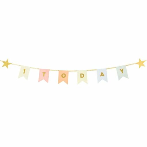 1 Today Gold Glitter Bunting