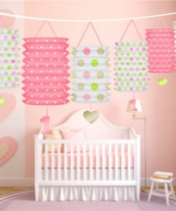 1st Birthday Pink Mix Lantern Garland