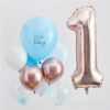 Blue & Rose Gold 1 Today Balloon Bundle