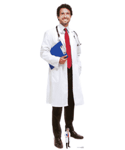 Male Doctor White Coat Lifesize Cardboard Cutout