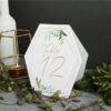 Geometric Greenery Wedding Table Numbers