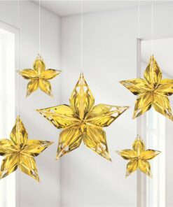 Metallic Gold Star Decorations