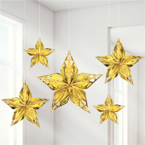 Metallic Gold Star Decorations
