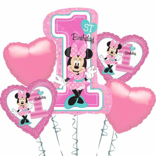 Minnie Mouse 1st Birthday Balloon Bouquet