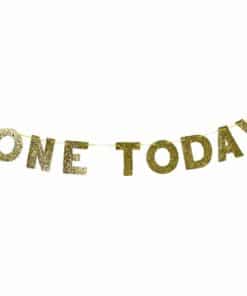 One Today Gold Glitter Letter Banner