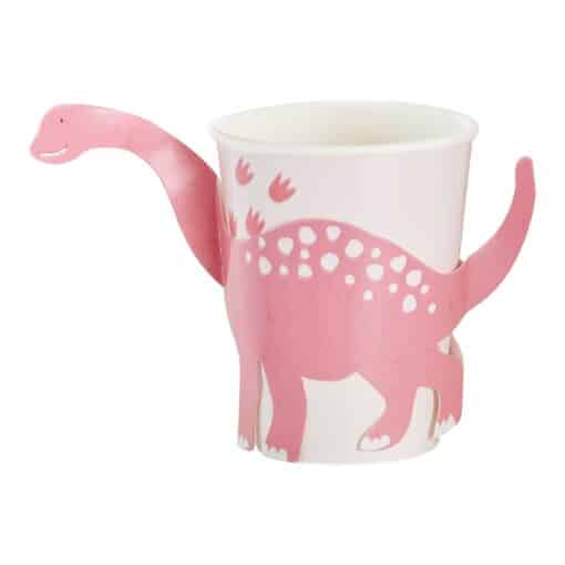 Pink Dinosaur Paper Cups