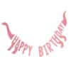 Pink Happy Birthday Dinosaur Shaped Bunting