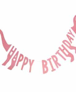 Pink Happy Birthday Dinosaur Shaped Bunting