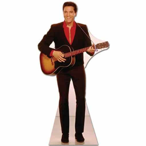 Elvis Red Shirt and Guitar Cardboard Cutout