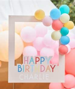 Mix It Up Brights Happy Birthday Balloon Photobooth Frame