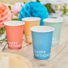 Mix It Up Brights Happy Birthday Eco Paper Cups