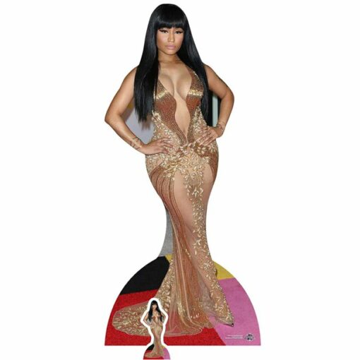 Nicki Minaj Gold Dress Cardboard Cutout