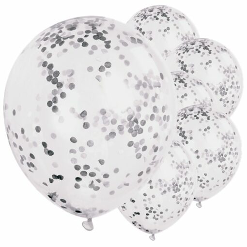 Silver Confetti Balloons