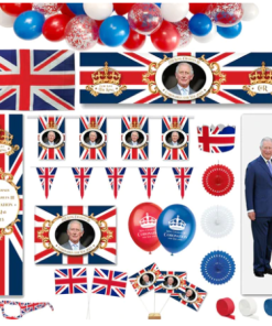 King's Coronation Union Jack Red White & Blue MEGA Party Pack