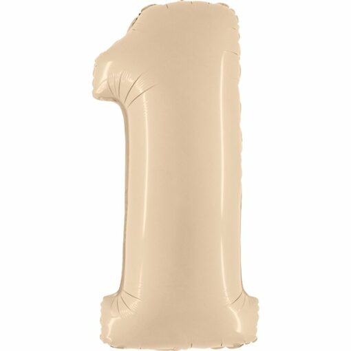 Big Number 1 Neutral Cream Foil Balloon