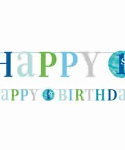 Blue Dots 1st Birthday Banner - 1.8m