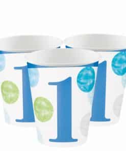 Blue Dots 1st Birthday Paper Cup