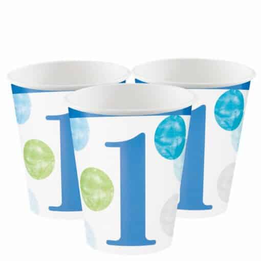 Blue Dots 1st Birthday Paper Cup