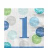 Blue Dots 1st Birthday Paper Napkins