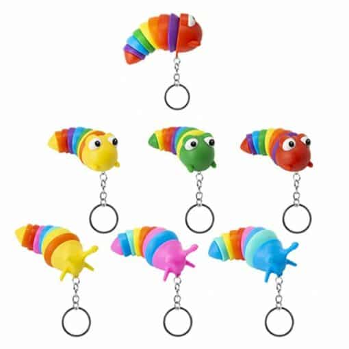 Rainbow Bug Fidget Sensory Keychain