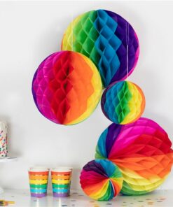 Rainbow Honeycomb Decorations