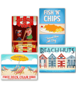 British Seaside Nostalgia Poster Decorations