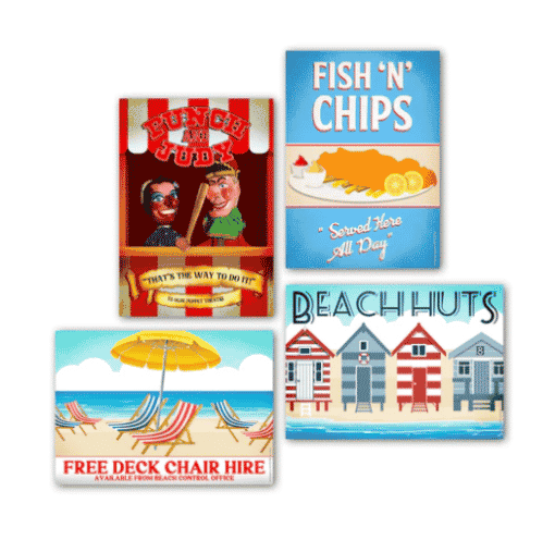 British Seaside Nostalgia Poster Decorations