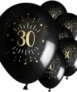 Sparkling Gold 30th Printed Latex Balloon