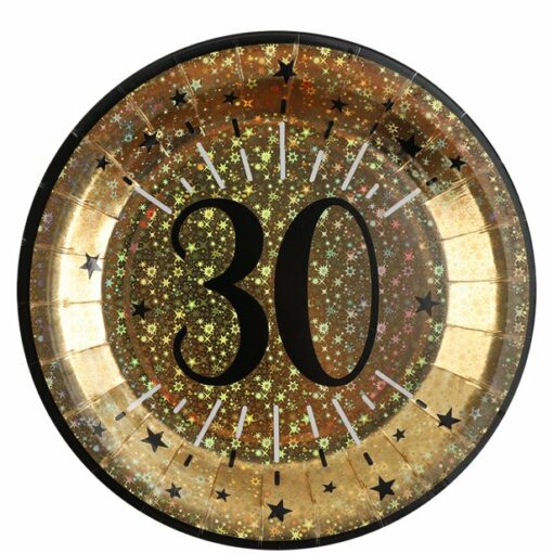 Sparkling Gold 30th Paper Plates