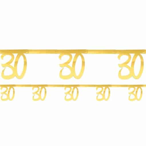 White & Gold Sparkle 30th Bunting