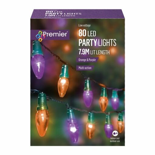 80 Purple & Orange Party Lights