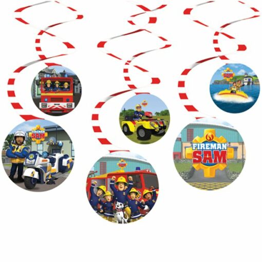 Fireman Sam Paper Hanging Swirl Decorations