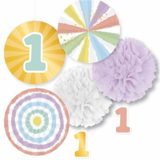 Pastel Rainbow 1st Birthday Decoration Kit