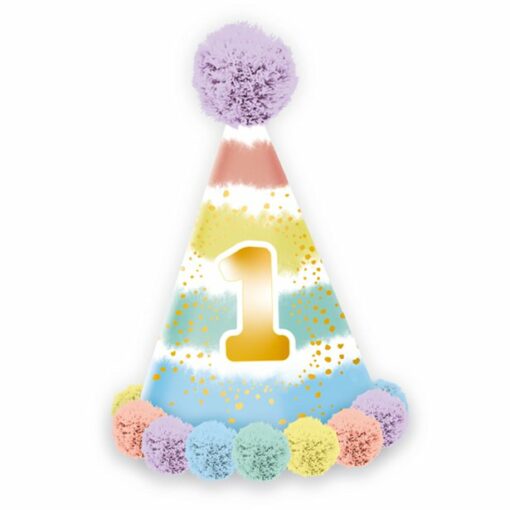 Pastel Rainbow 1st Birthday Party Hat