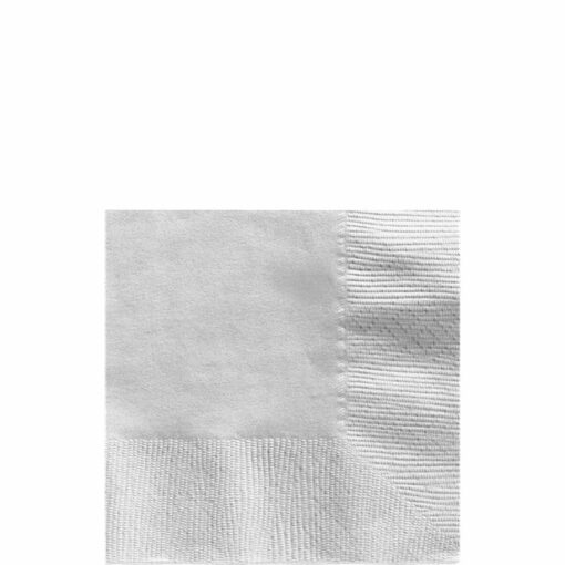 Silver Paper Beverage Napkins - 25cm