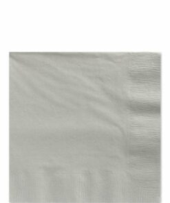 Silver Paper Beverage Napkins