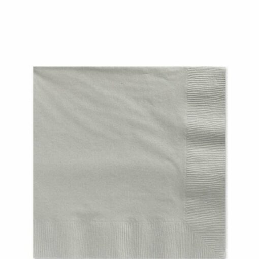 Silver Paper Beverage Napkins