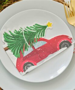 Christmas Car with Tree Paper Napkins