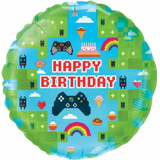 Gaming Happy Birthday Foil Balloon