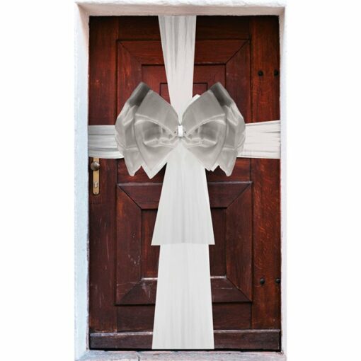 DIY Silver Organza Door Bow Wrapping Kit